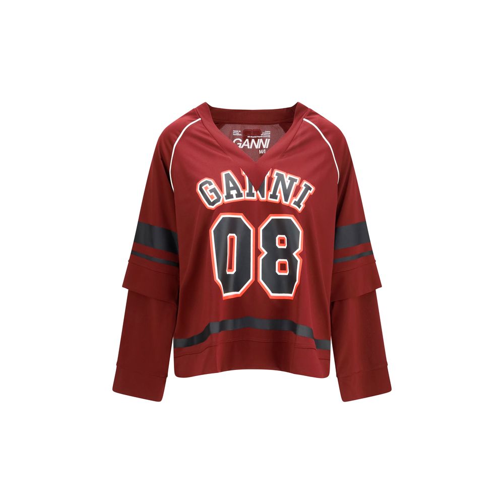 Ganni Bordeaux Polyester Sportswear