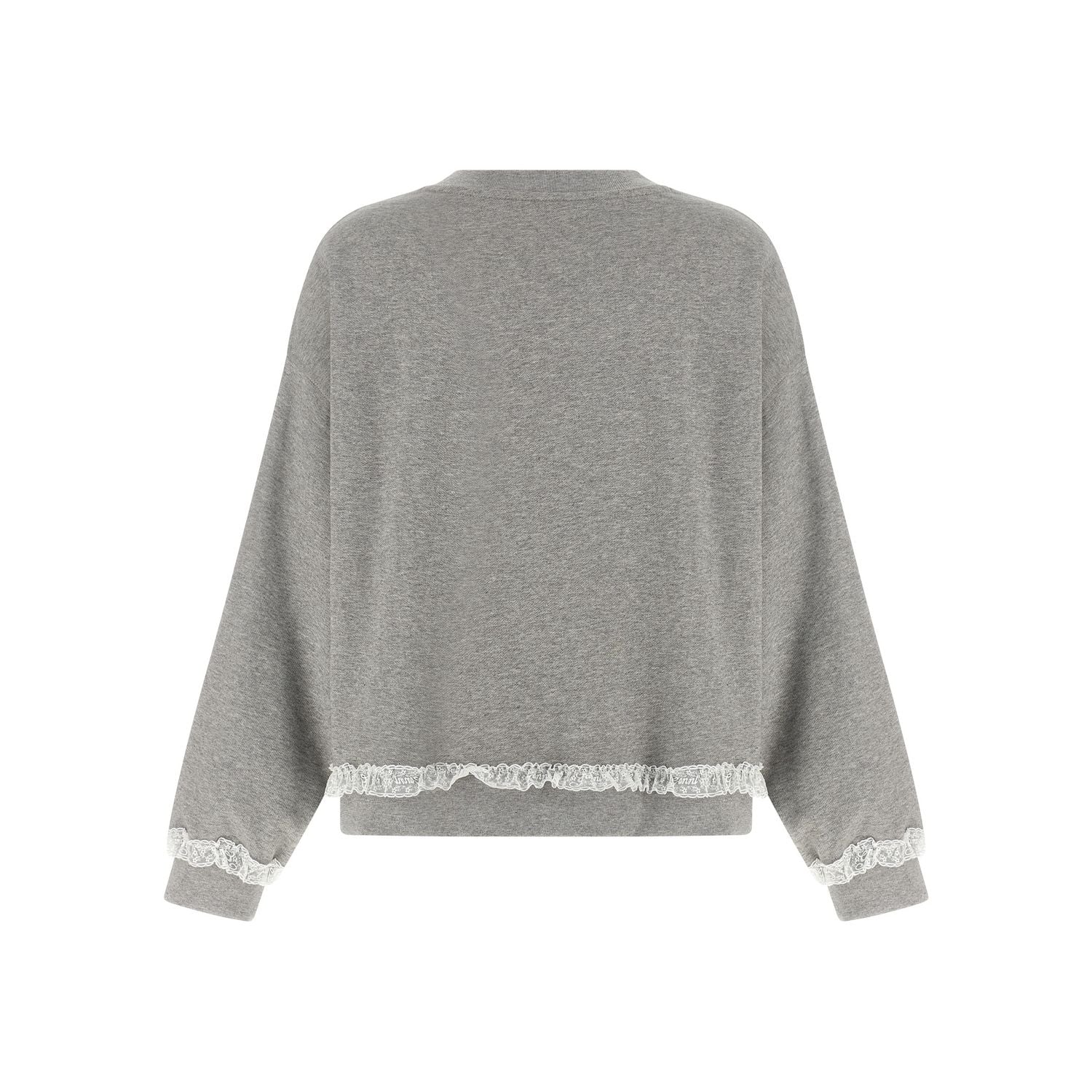 Ganni Gray Organic Cotton Sweatshirt