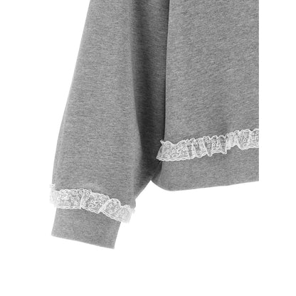 Ganni Gray Organic Cotton Sweatshirt