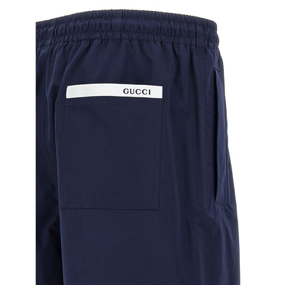 Gucci Blue Cotton Bermuda Shorts