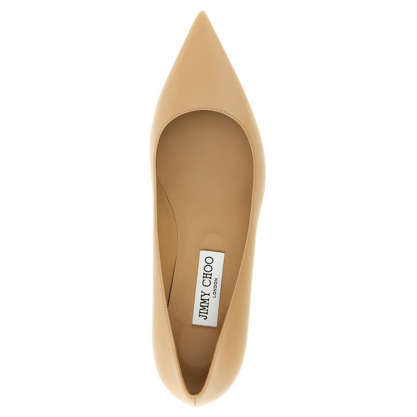 Jimmy Choo Beige Leather Mid Heel Pumps
