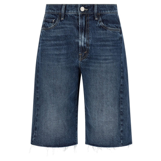 Mother Denim Blue Cotton Bermuda Shorts