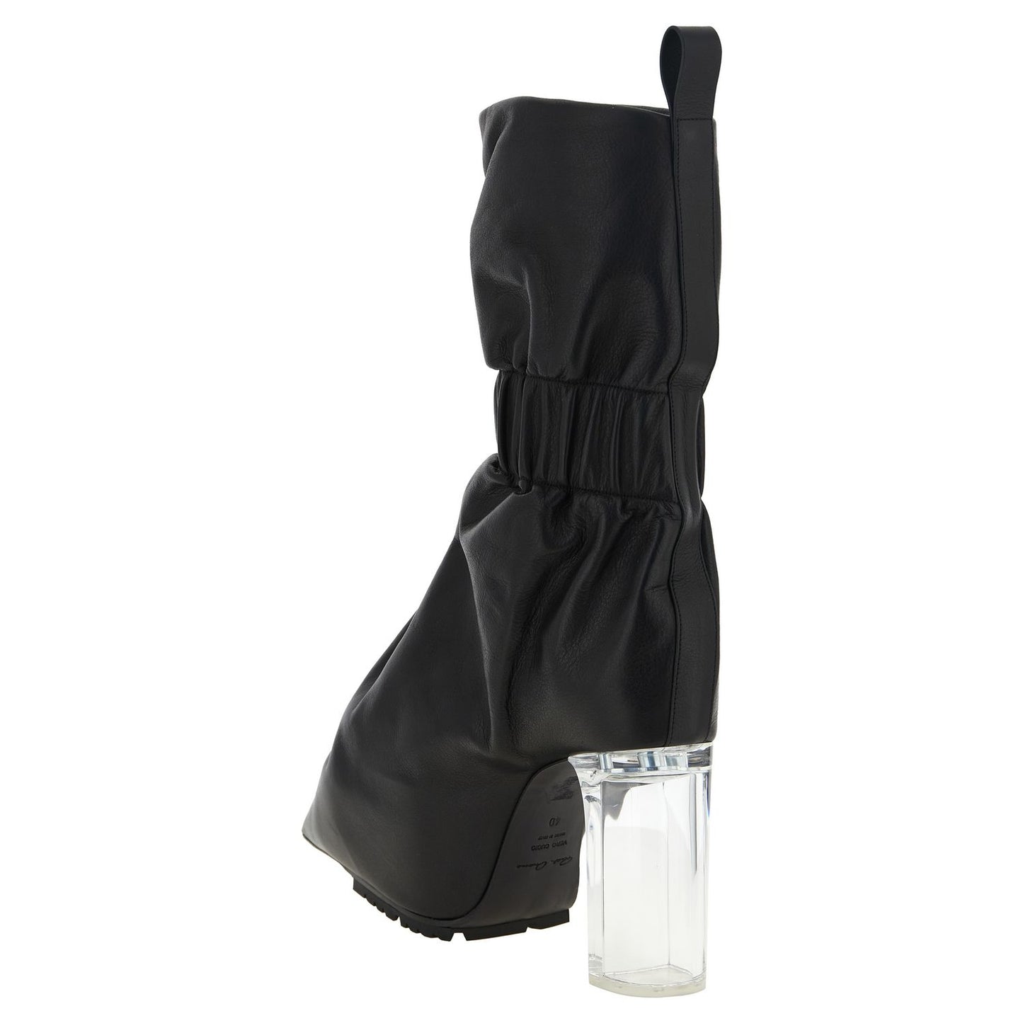 Rick Owens Black Calfskin Ankle Boots