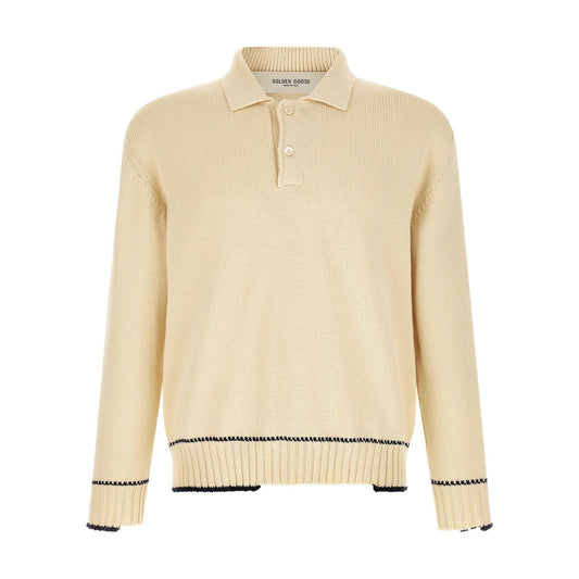 Golden Goose White Cotton Polo Shirt