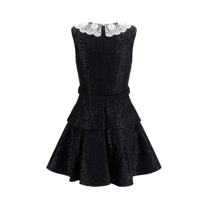 Self-Portrait Black Polyester Casual Dress