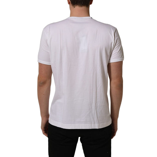Dolce & Gabbana White Cotton Short Sleeves CrewNeck T-shirt