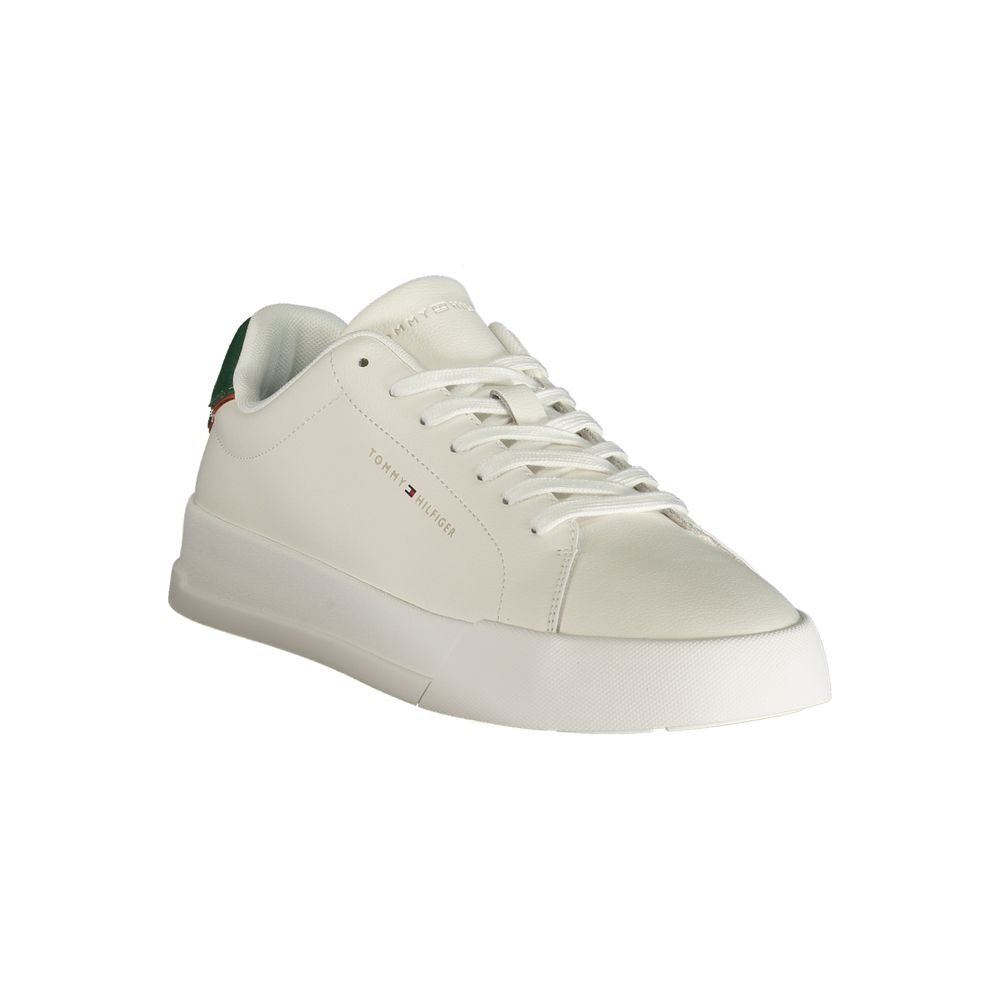 Tommy Hilfiger White Polyurethane Men's Sneaker
