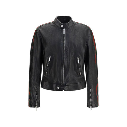 Gucci Black Buffalo Leather Bomber