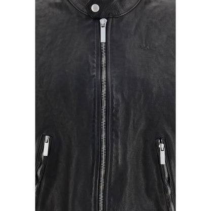 Gucci Black Buffalo Leather Bomber
