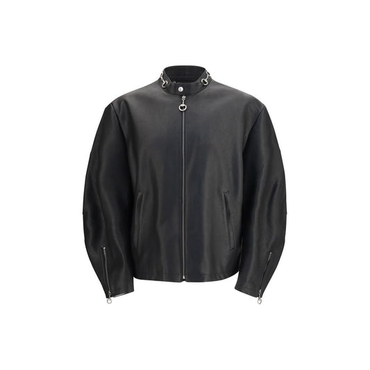 Gucci Black Leather The Horsebit Leather Biker Jacket