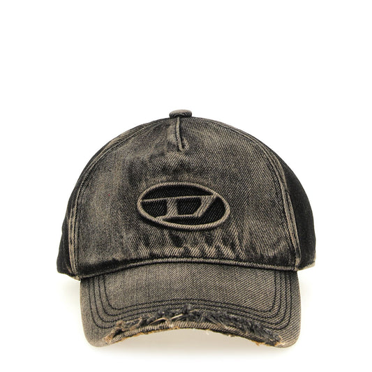 Diesel Black Cotton Cap (Baseball Hat)