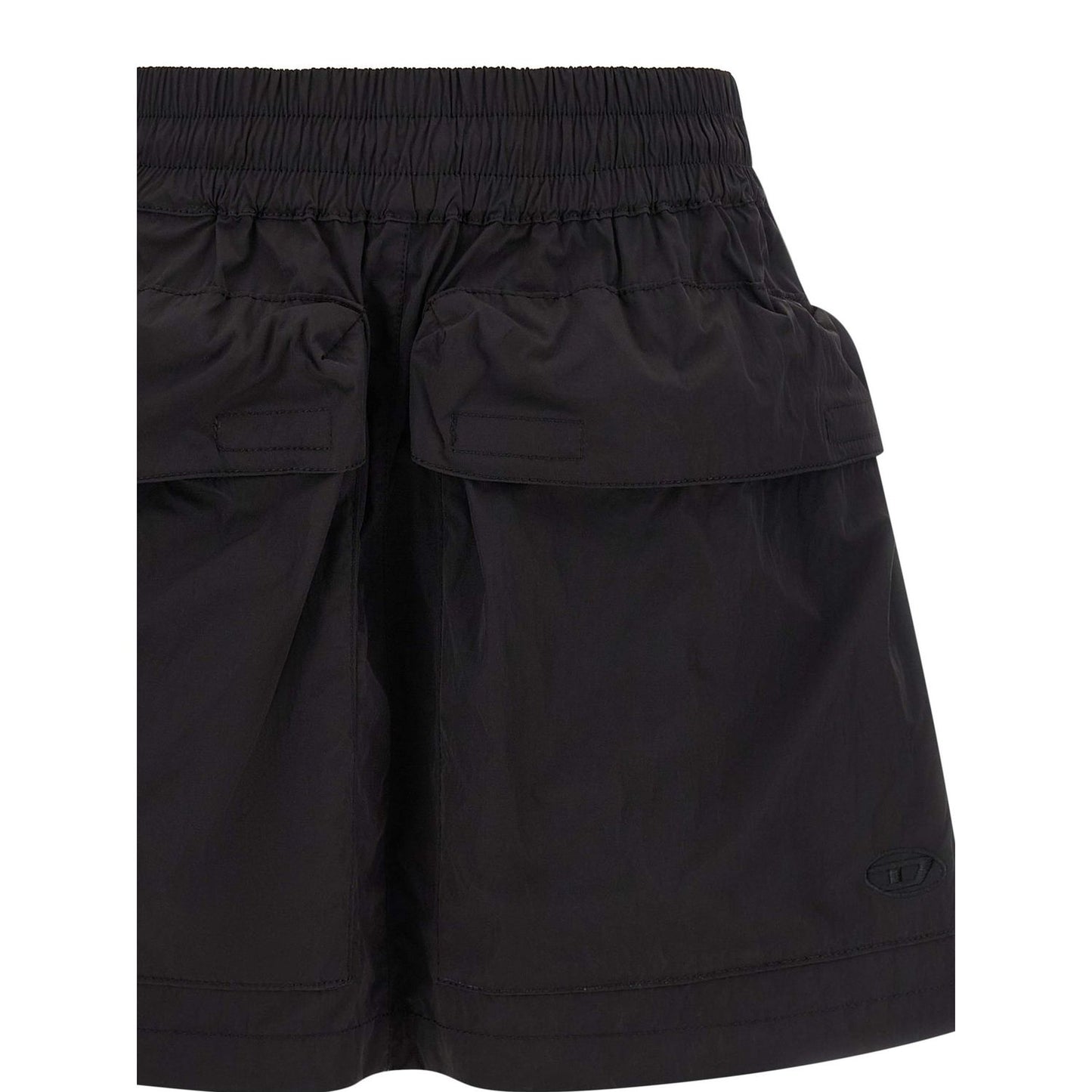 Diesel Black Polyamide Long Skirt