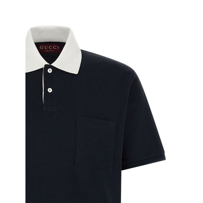 Gucci Blue Cotton Polo Shirt