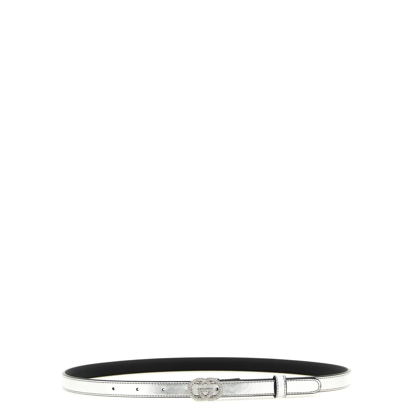 Gucci Silver Calfskin Thin Belt