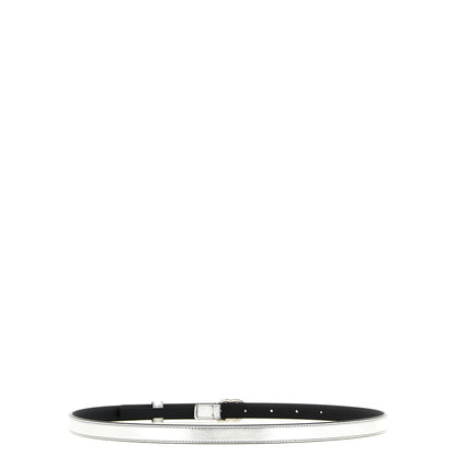 Gucci Silver Calfskin Thin Belt