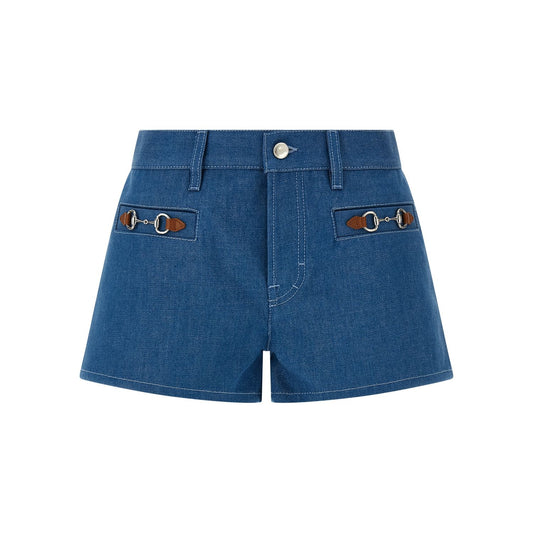 Gucci Blue Cotton Bermuda Shorts