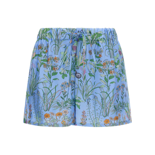Gucci Blue Silk Bermuda Shorts