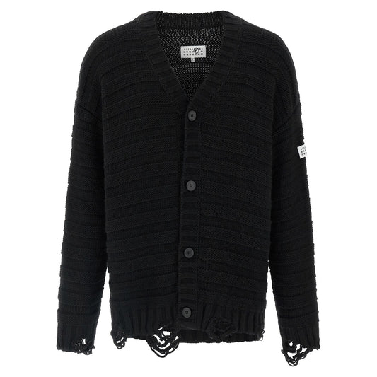 MM6 Maison Margiela Black Virgin Wool Cardigan