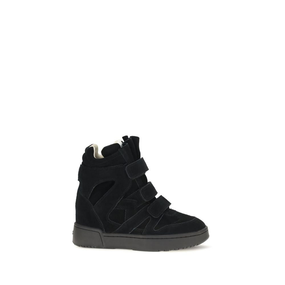 Isabel Marant Black Calf Leather Bos Taurus Sneakers