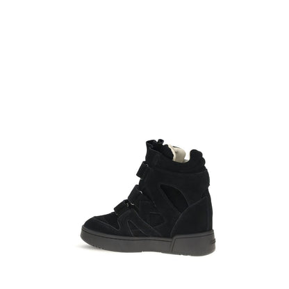 Isabel Marant Black Calf Leather Bos Taurus Sneakers