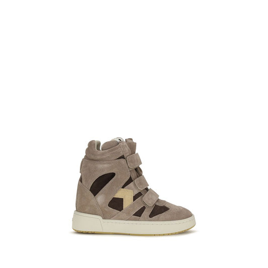 Isabel Marant Beige Calf Leather Bos Taurus High Top Sneakers