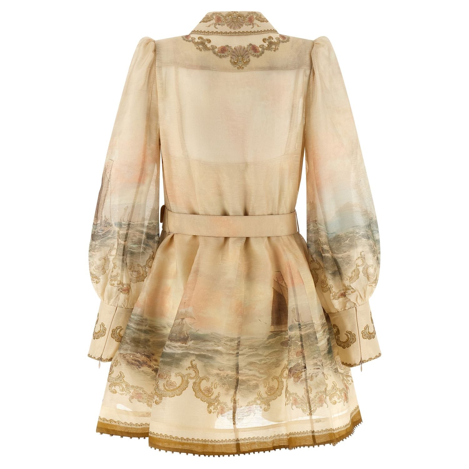 Zimmermann Beige Linen Short Dress