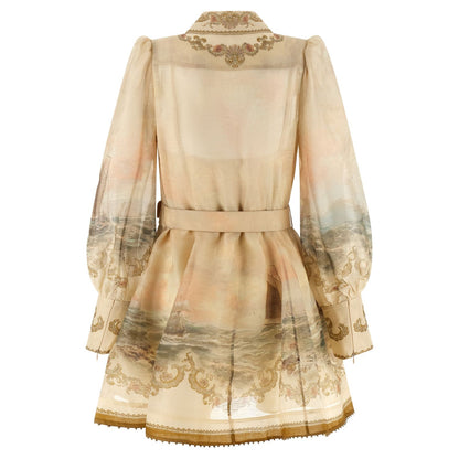 Zimmermann Beige Linen Short Dress