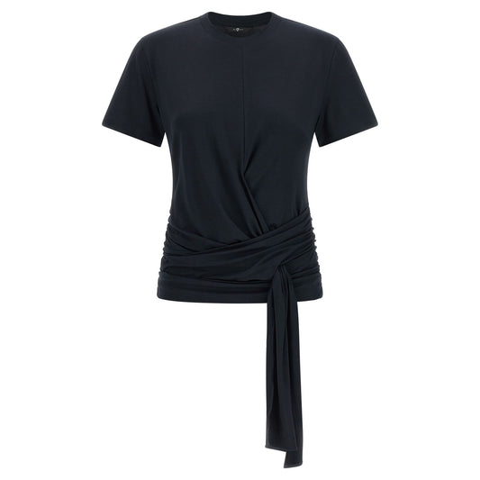 7 For All Mankind Blue Lyocell T-Shirt