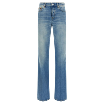 Gucci Blue Cotton Flared Jeans