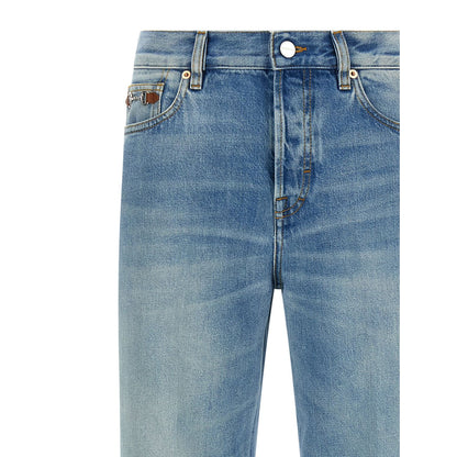 Gucci Blue Cotton Flared Jeans
