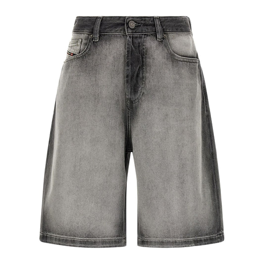 Diesel Gray Cotton Bermuda Shorts