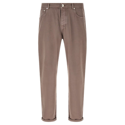Brunello Cucinelli Brown Cotton Casual Pants