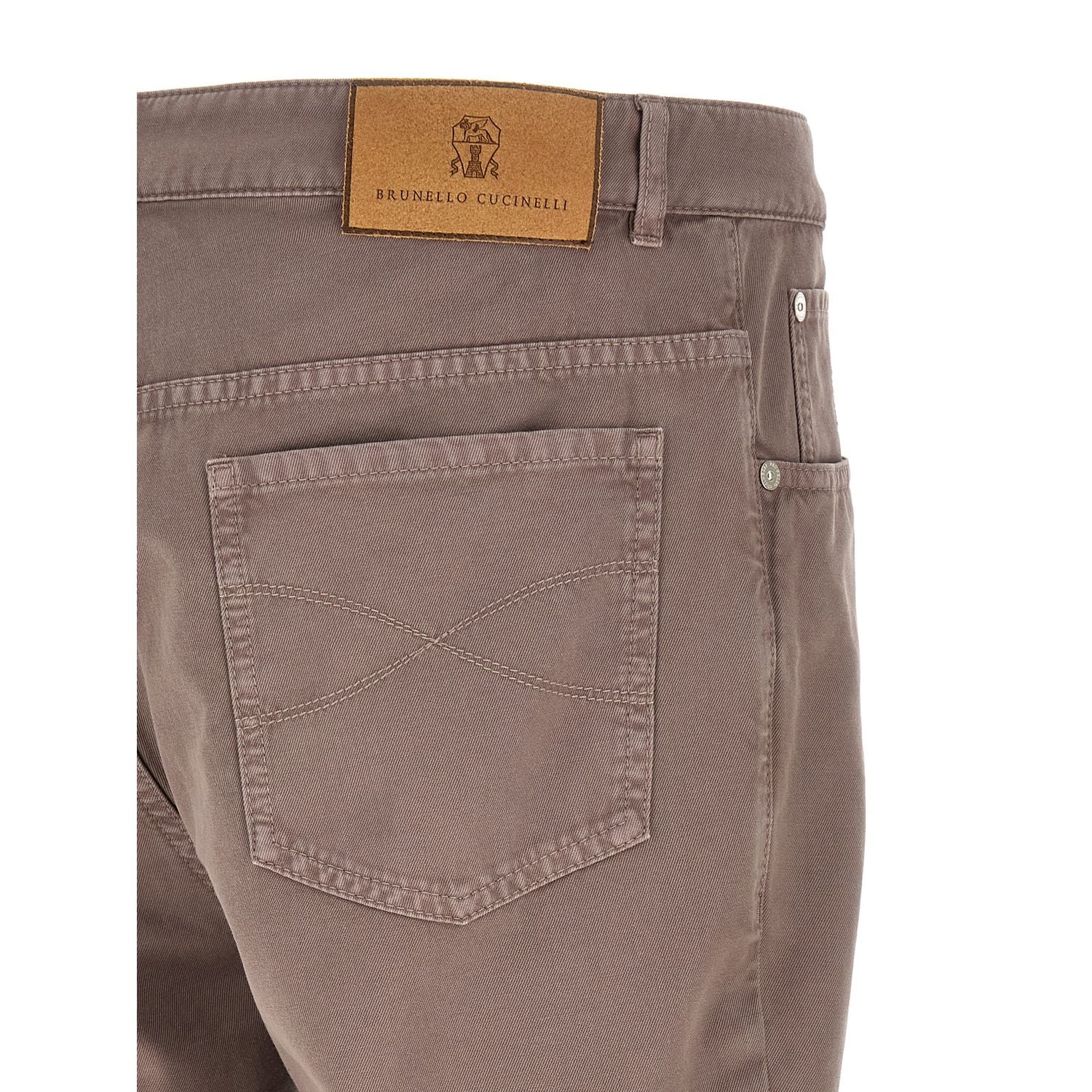 Brunello Cucinelli Brown Cotton Casual Pants