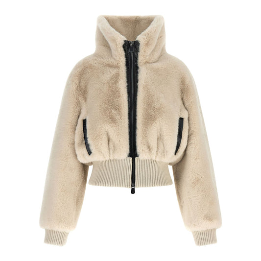 PINKO Beige Polyester Full-Length Jacket