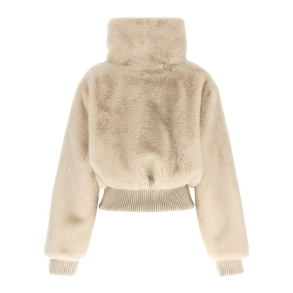 PINKO Beige Polyester Full-Length Jacket