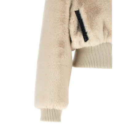 PINKO Beige Polyester Full-Length Jacket