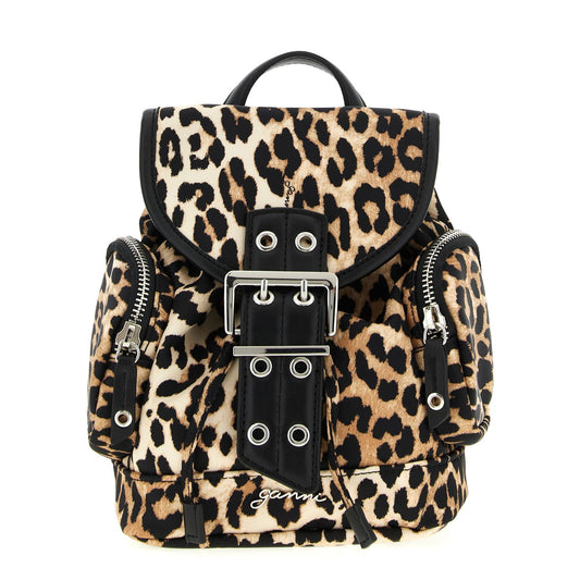 Ganni Brown Recycled Polyamide Backpack