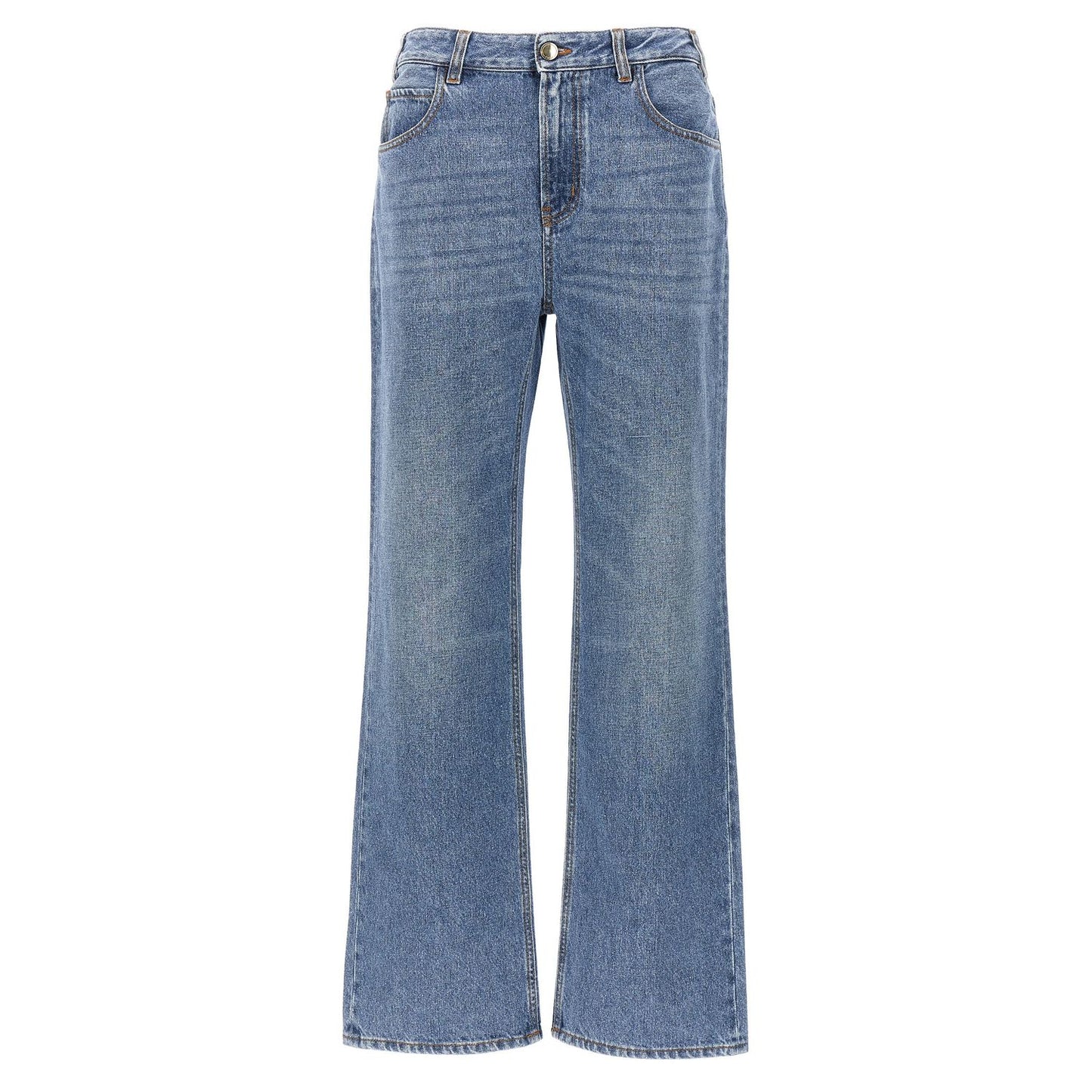 Chloé Blue Cotton High-Waisted Jean