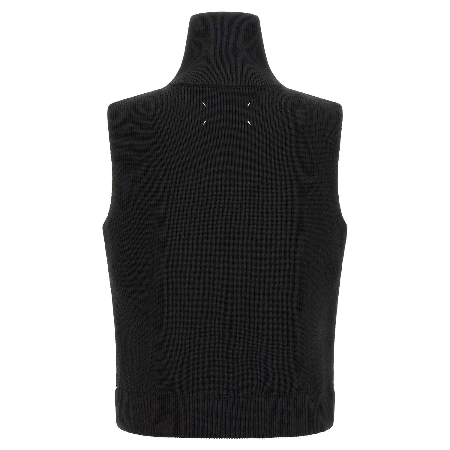 Maison Margiela Black Wool Sleeveles Sweater