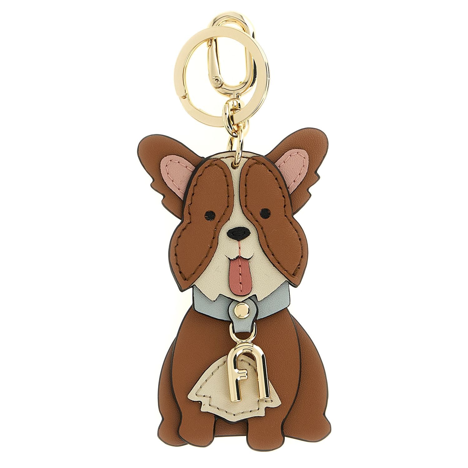 Furla Brown Leather Keychain