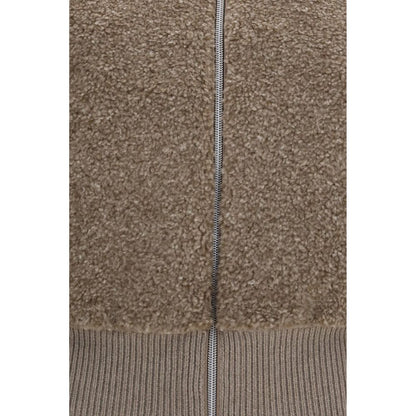 Herno Beige Wool Oves Aries Cardigan