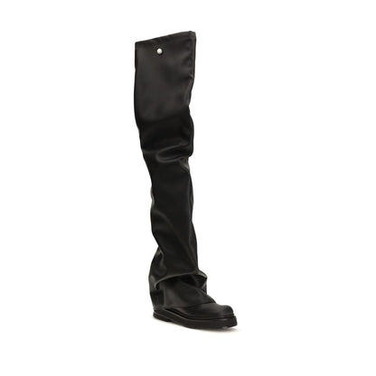 The Attico Black Polyurethane Over The Knee