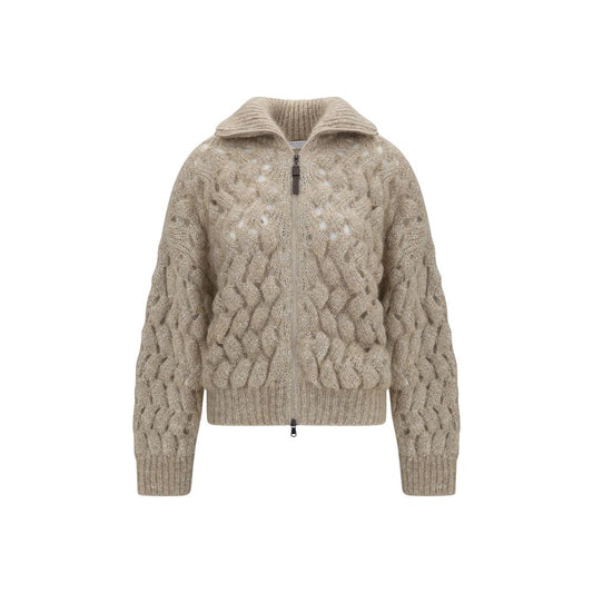 Brunello Cucinelli Beige Mohair Cardigan