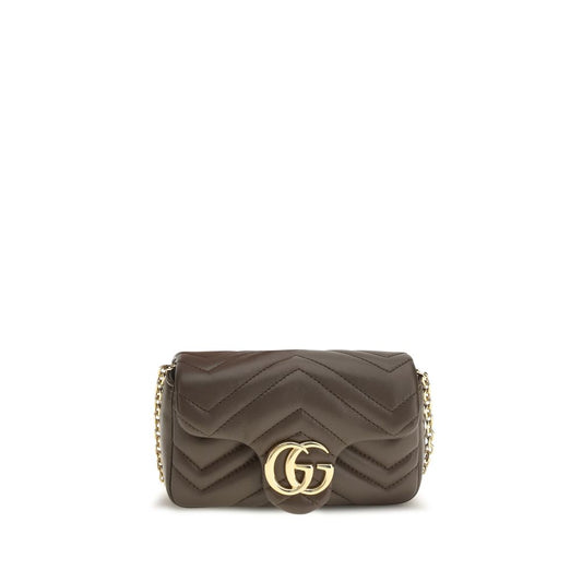 Gucci Brown Leather The GG Marmont Shoulder Bag