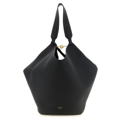 Khaite Black Calfskin Tote Bag
