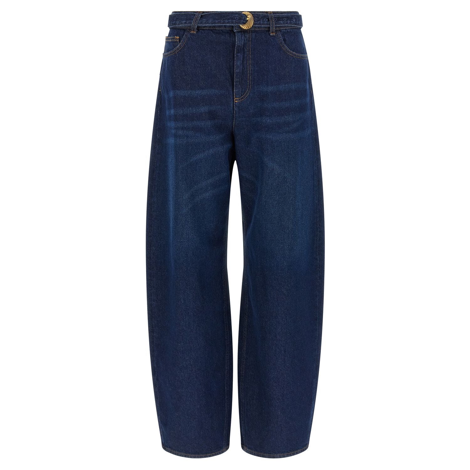 Twinset Blue Cotton High-Waisted Jean
