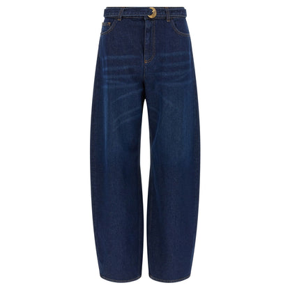 Twinset Blue Cotton High-Waisted Jean