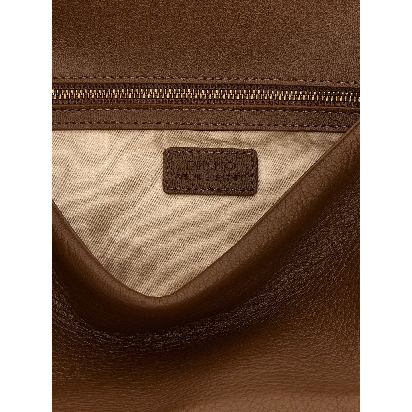 PINKO Brown Lamb Leather Shoulder Bag