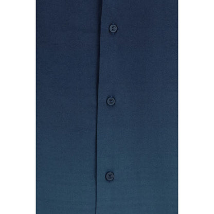 Off-White Blue Viscose Pattern Shirt
