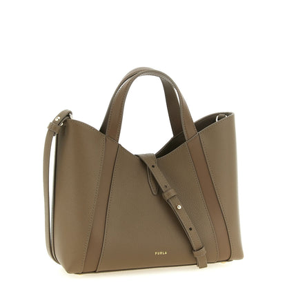 Furla Gray Calfskin Tote Bag